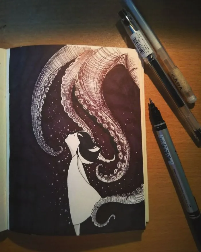 Whenever I Was Having An Anxiety Attack, I Started Drawing, Here Are 35 Of My Doodles