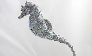 I Made This Seahorse From Wire And A Reflective Film.