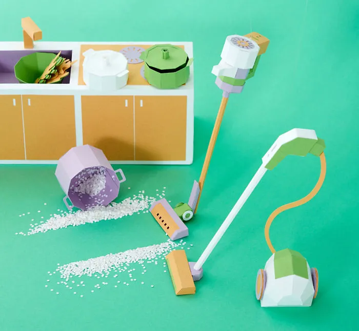 Korean Artist Meticulously Crafts Sculptures Of Everyday Meals And Household Objects Out Of Colorful Paper