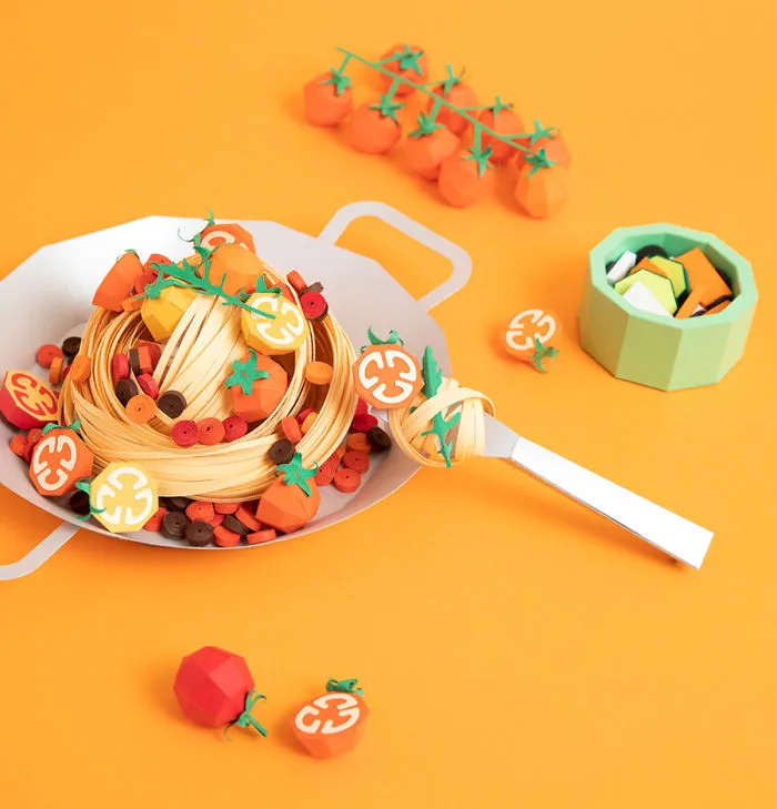 Korean Artist Meticulously Crafts Sculptures Of Everyday Meals And Household Objects Out Of Colorful Paper