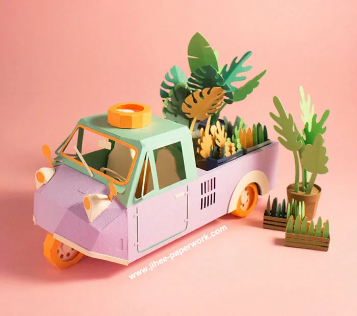 Korean Artist Meticulously Crafts Sculptures Of Everyday Meals And Household Objects Out Of Colorful Paper
