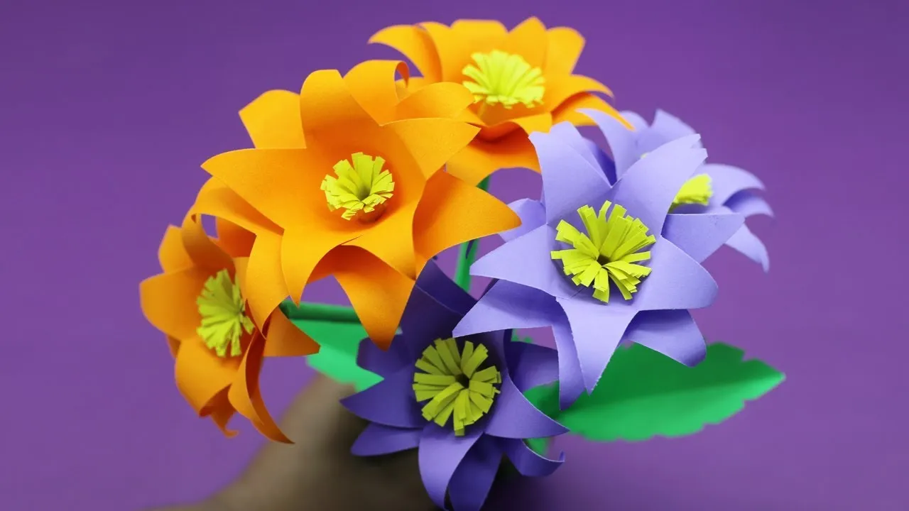 How To Make DIY Siam Tulip Flower | Paper Flowers Tutorial Step By Step | Pot Flowers Tutorial!