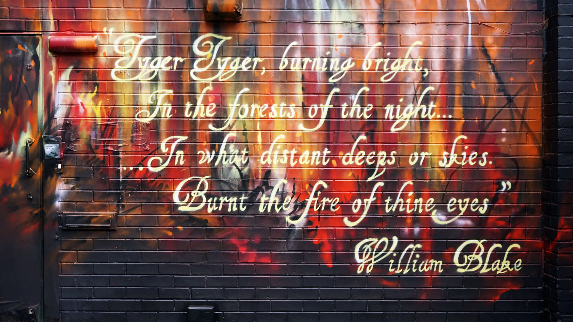 Powerful 'Tyger Tyger Burning Bright' Large Scale Street Art Mural Painted By Jim Vision In Manchester: A Visual Comment On Humanity And The Fierce Power Of The Human Soul