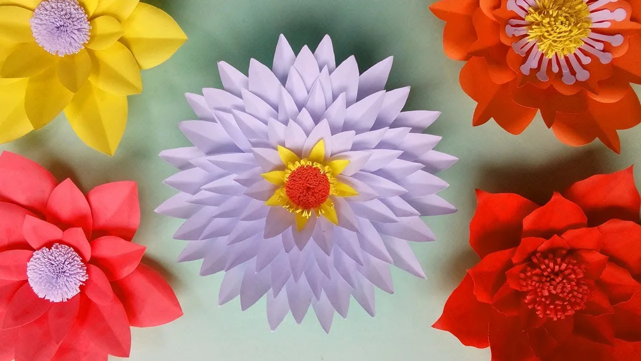How To Make Paper Flower Wall Hanging - Easy Wall Decoration Ideas For Home