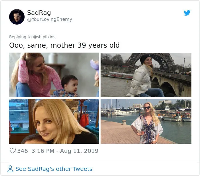 Esta hija presume de lo guapa que es su madre y da comienzo sin querer a un hilo viral (33 imágenes)