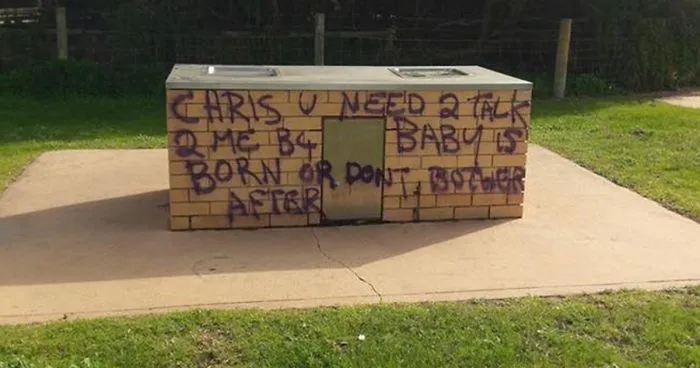 Pregnant Woman Is Painting Graffiti All Over This Australian Town, Trying To Reach The Father