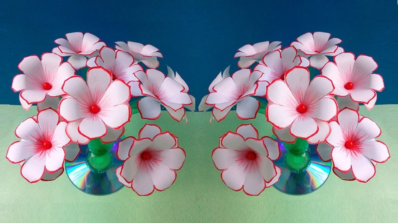 How To Make Flowers - Empty Plastic Bottle Vase Making Craft - Water Bottle Recycle Flower Vase