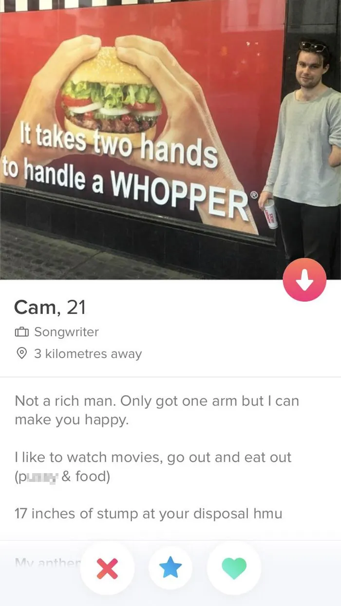 12 Funny Tinder Bios From Amputees Who Did Not Lose Their Sense Of Humor