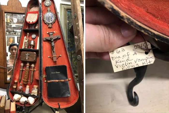 Kit para matar vampiros en una funda de violín
