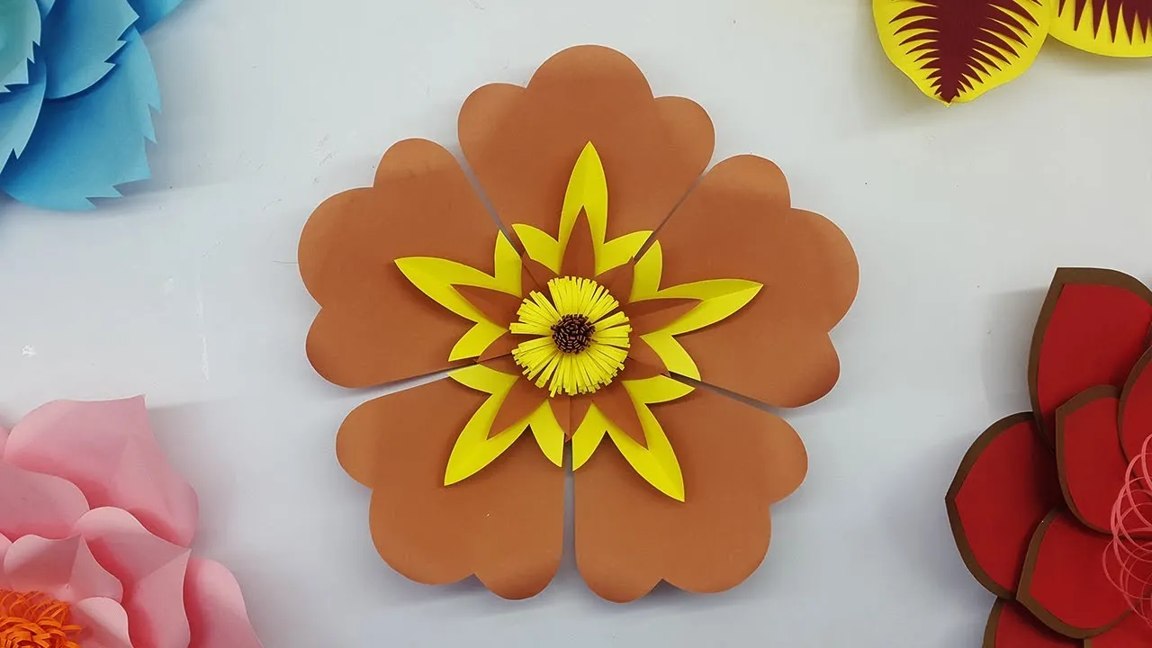 Paper Flower Backdrop With Free Template