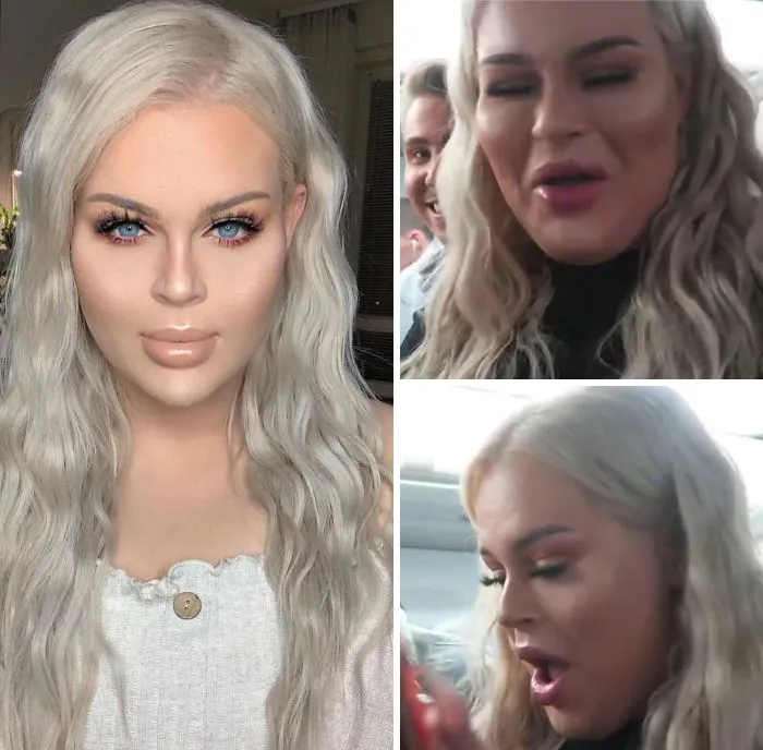 Instagram de una influencer finesa vs. en vídeo