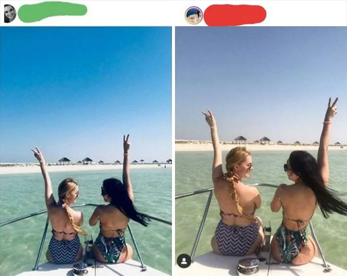 2 perfiles, la "misma" foto