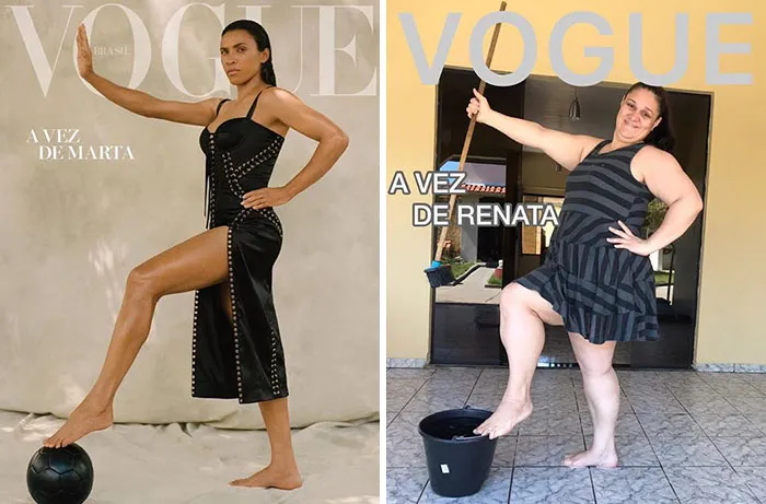 Brazilian Lady Recreates Posh Photoshoots To Point Out How Silly Some Of Them Are
