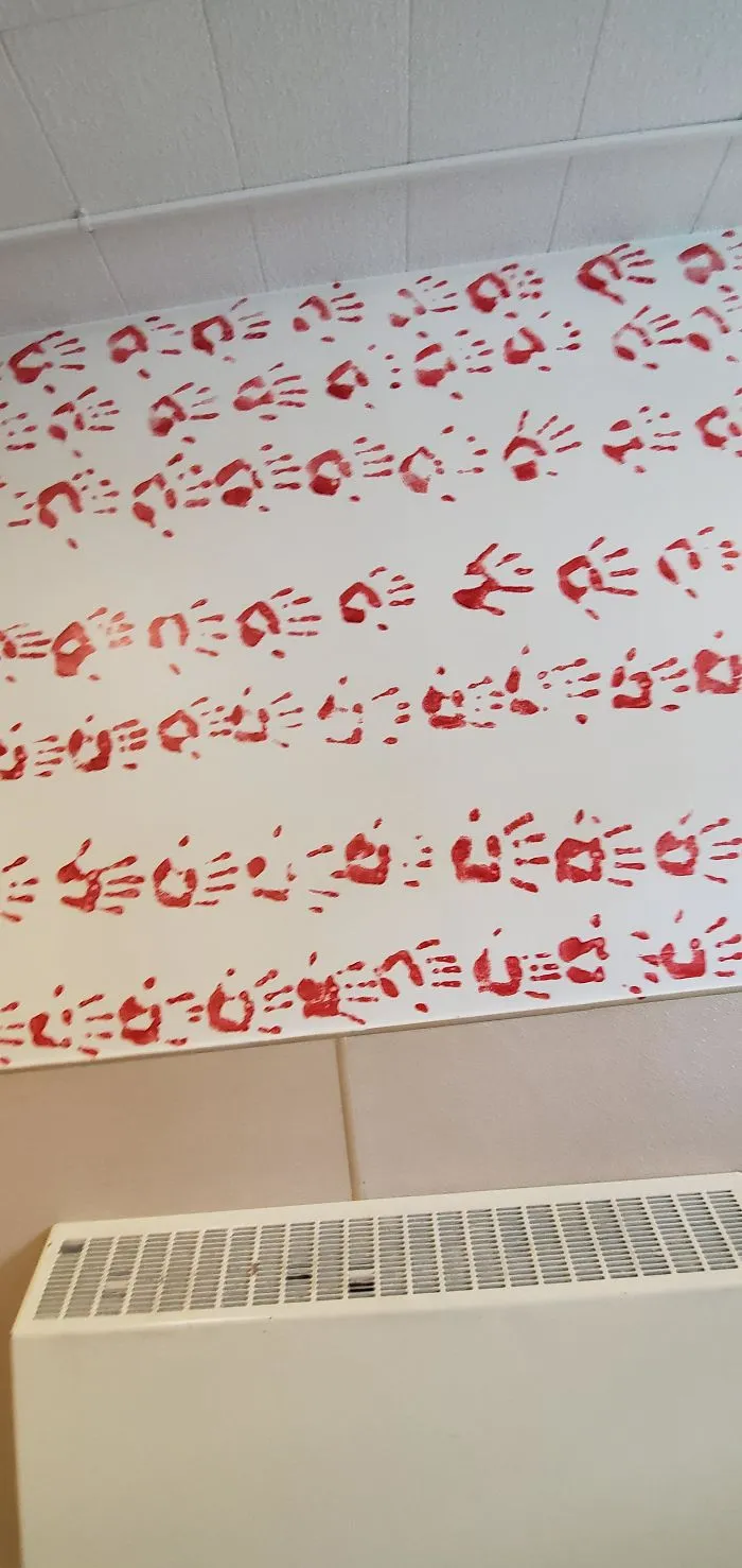 The Wall Decoration At My High School, Red Is Supposed To Represent The Freshmen