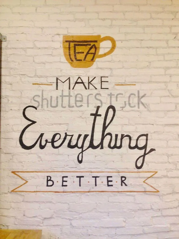Wall Painting, That Included Shutterstock Watermark. Took This Photo In Some Cafe In Vietnam