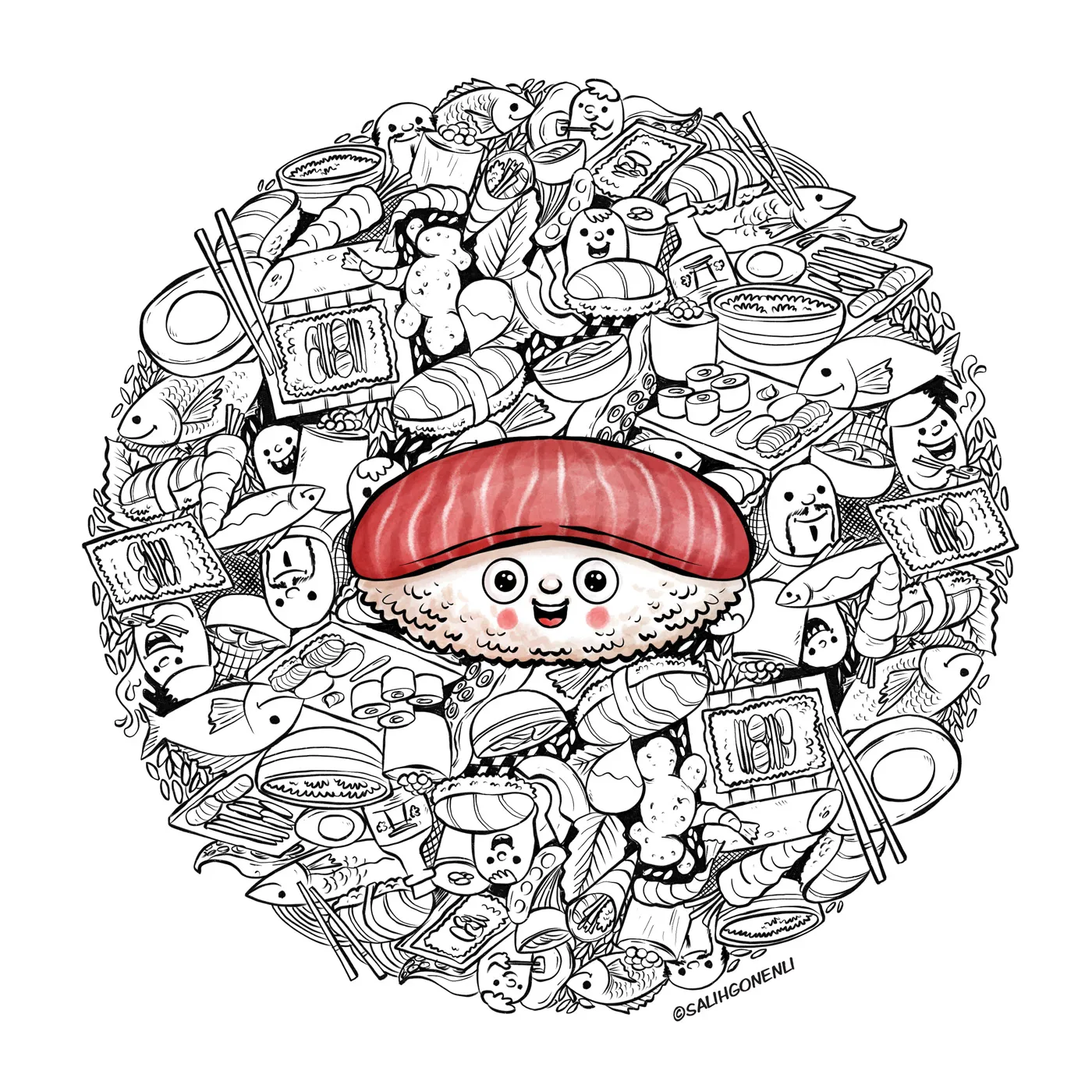 I Create Detailed Cute Doodles About Foods