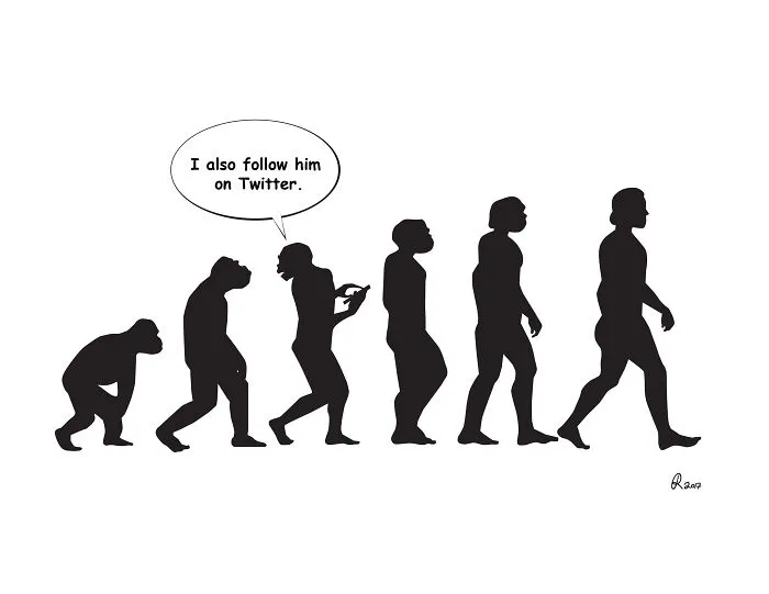 I Poke Fun At Our Modern Society In My 30 Cartoons Of The Human Evolution Silhouette