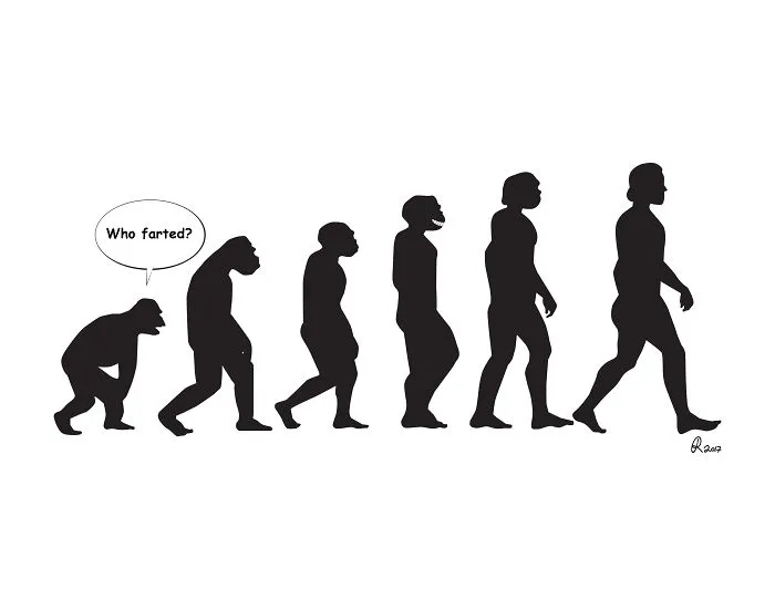 I Poke Fun At Our Modern Society In My 30 Cartoons Of The Human Evolution Silhouette
