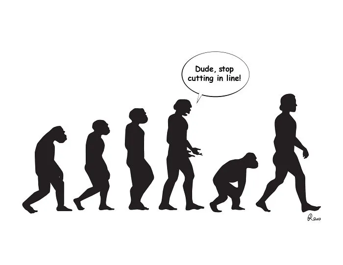 I Poke Fun At Our Modern Society In My 30 Cartoons Of The Human Evolution Silhouette