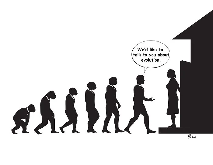 I Poke Fun At Our Modern Society In My 30 Cartoons Of The Human Evolution Silhouette