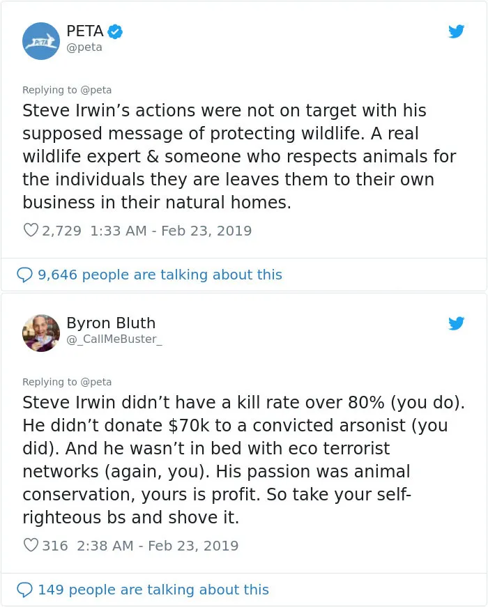 Quit Your Bullsh*t Peta, Going Agains Steve Irwin
