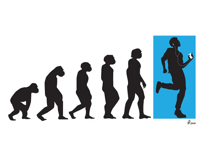 I Poke Fun At Our Modern Society In My 30 Cartoons Of The Human Evolution Silhouette