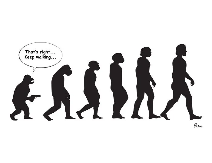I Poke Fun At Our Modern Society In My 30 Cartoons Of The Human Evolution Silhouette