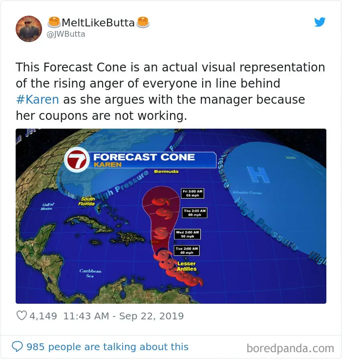 People Are Laughing At Tropical Storm Named 'Karen,' Create 21 Funny Memes