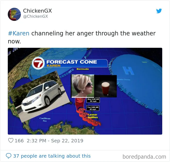 People Are Laughing At Tropical Storm Named 'Karen,' Create 21 Funny Memes