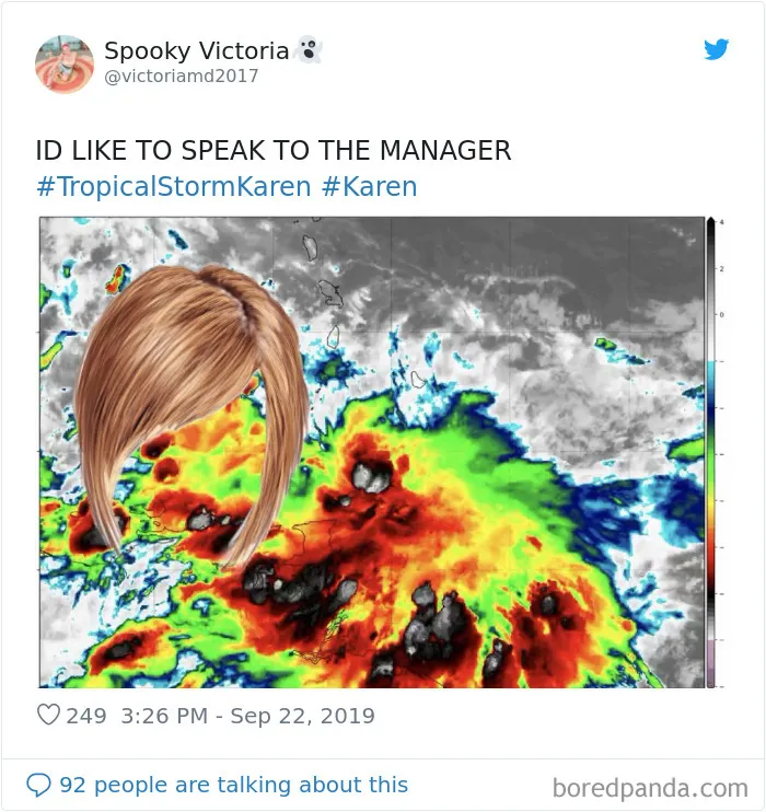 People Are Laughing At Tropical Storm Named 'Karen,' Create 21 Funny Memes
