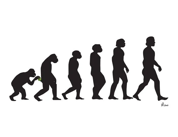 I Poke Fun At Our Modern Society In My 30 Cartoons Of The Human Evolution Silhouette