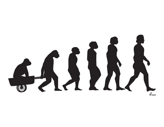 I Poke Fun At Our Modern Society In My 30 Cartoons Of The Human Evolution Silhouette
