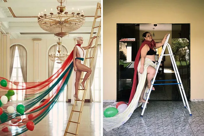 Esta brasileña recrea las sesiones de fotos pijas para mostrar lo tontas que son algunas de ellas