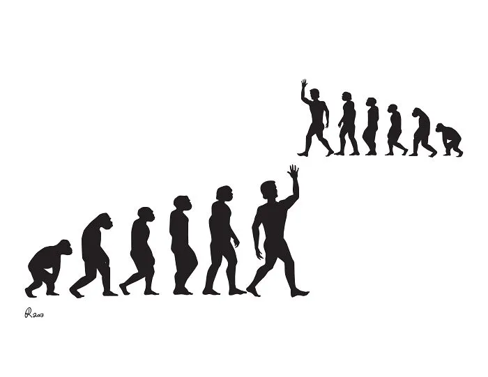 I Poke Fun At Our Modern Society In My 30 Cartoons Of The Human Evolution Silhouette