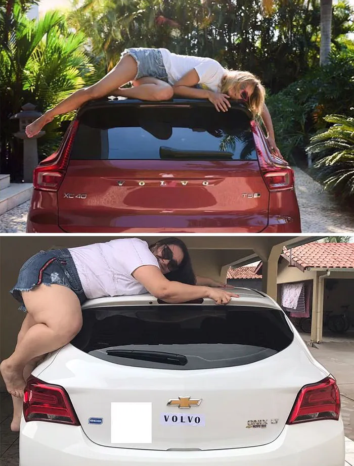 Esta brasileña recrea las sesiones de fotos pijas para mostrar lo tontas que son algunas de ellas