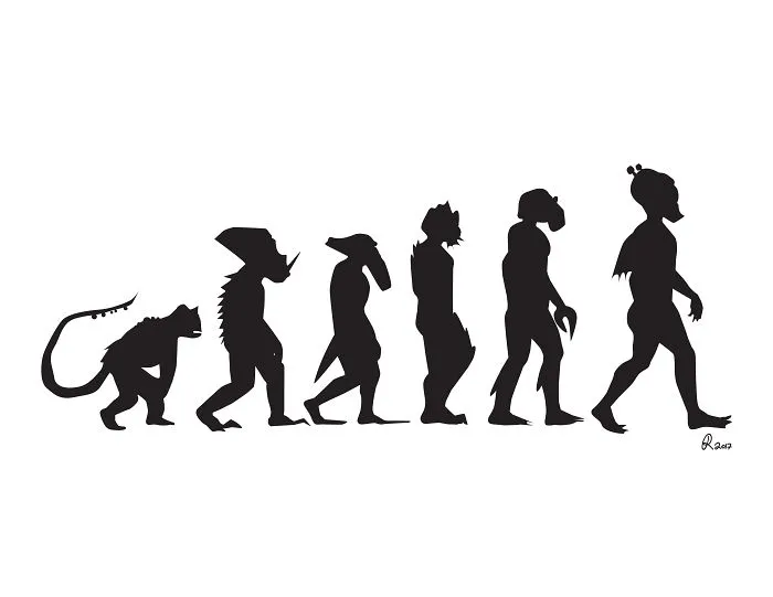 I Poke Fun At Our Modern Society In My 30 Cartoons Of The Human Evolution Silhouette