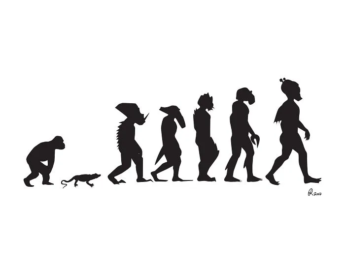 I Poke Fun At Our Modern Society In My 30 Cartoons Of The Human Evolution Silhouette