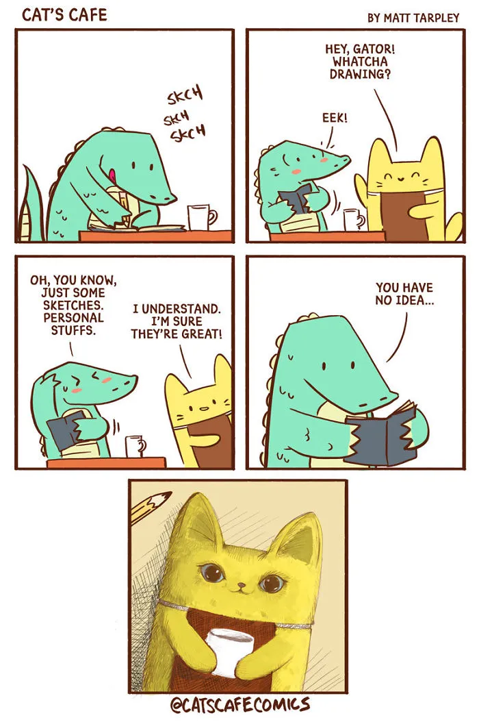 My 30 Wholesome ‘Cat’s Café’ Comics That Might Just Make Your Day (New Pics)