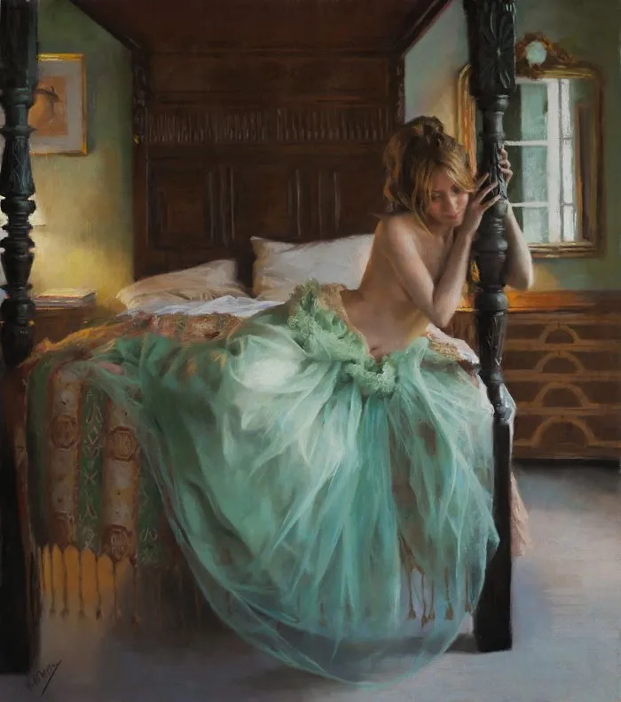 Spanish Artist Converts Intimate Moments Of Gorgeous Women Into Pastel Paintings (70 Pics)