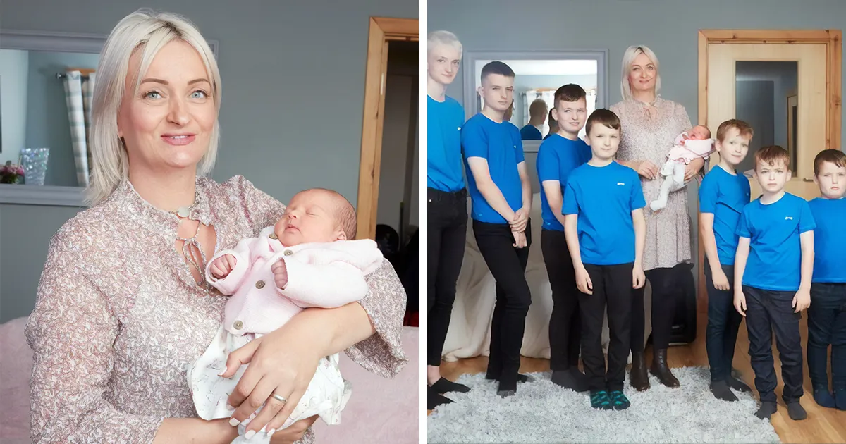 Tras tener 10 hijos seguidos, esta madre por fin dio a luz a una hija