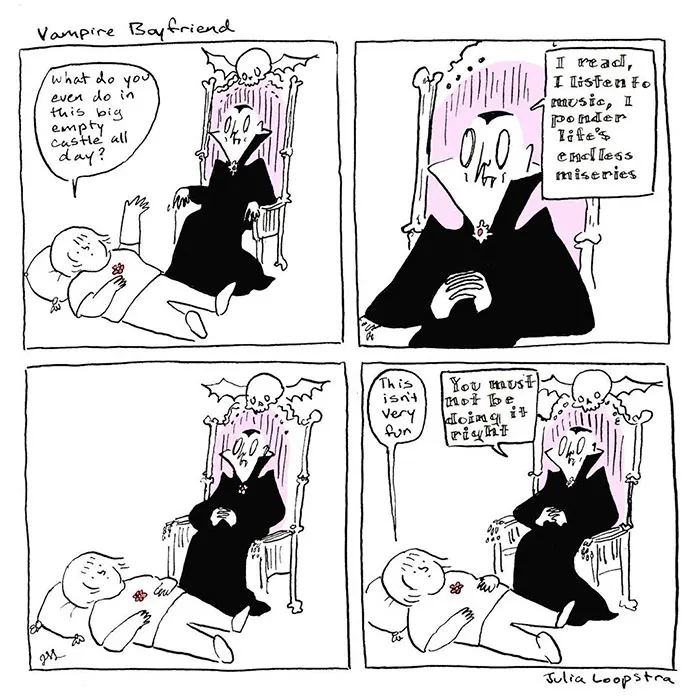 Artist Imagines What Having A Vampire Boyfriend Is Like And It's Not The One From Twilight