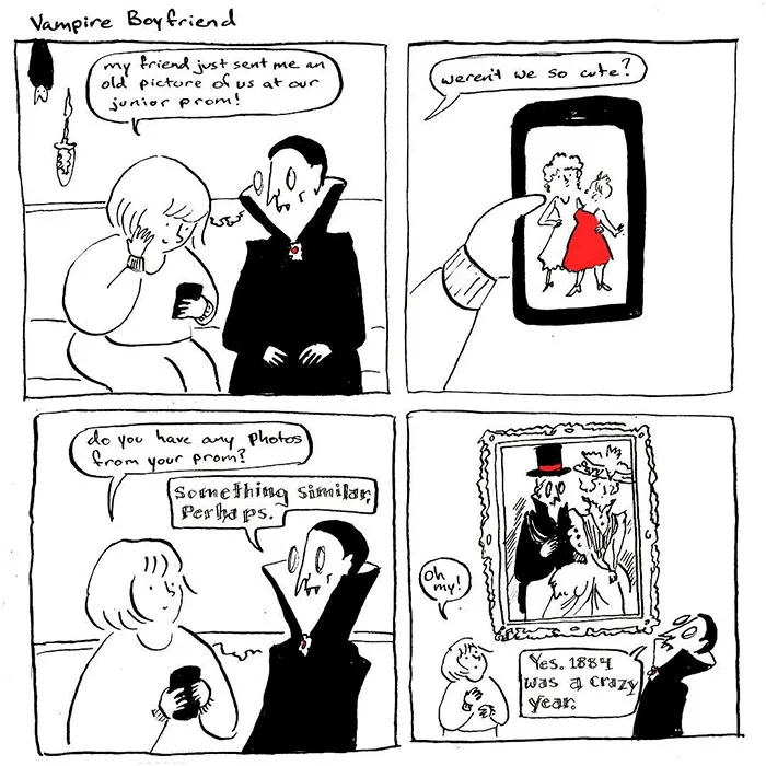 Artist Imagines What Having A Vampire Boyfriend Is Like And It's Not The One From Twilight