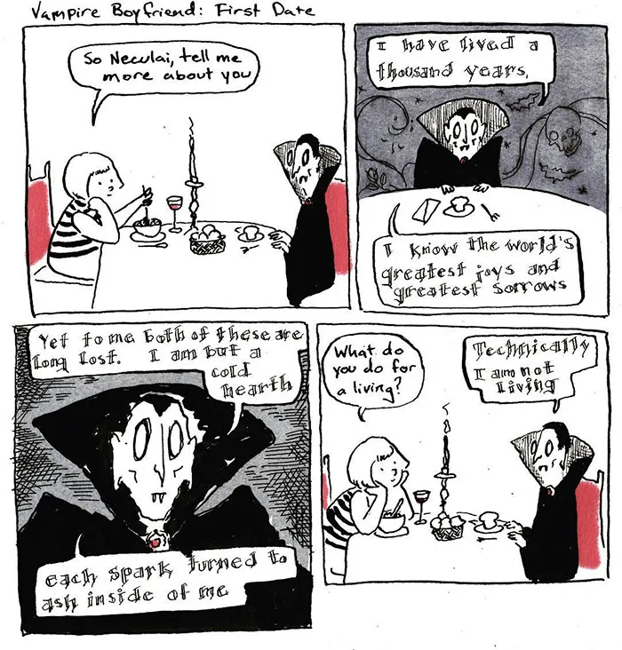 Artist Imagines What Having A Vampire Boyfriend Is Like And It's Not The One From Twilight
