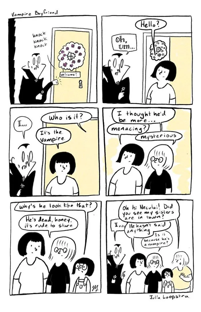 Artist Imagines What Having A Vampire Boyfriend Is Like And It's Not The One From Twilight