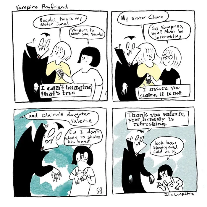 Artist Imagines What Having A Vampire Boyfriend Is Like And It's Not The One From Twilight