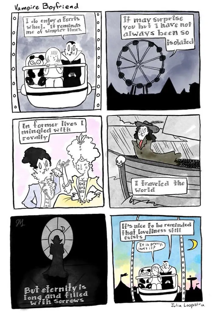 Artist Imagines What Having A Vampire Boyfriend Is Like And It's Not The One From Twilight