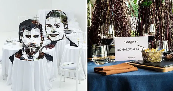 Artist Creates A 3D Food Art Piece Depicting Ronaldo And Messi, In Anticipation Of Their Visit To Vilnius
