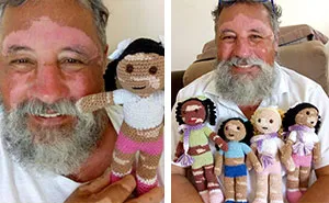 Grandfather With Vitiligo Crochets Dolls To Make Children With This Condition Feel Better