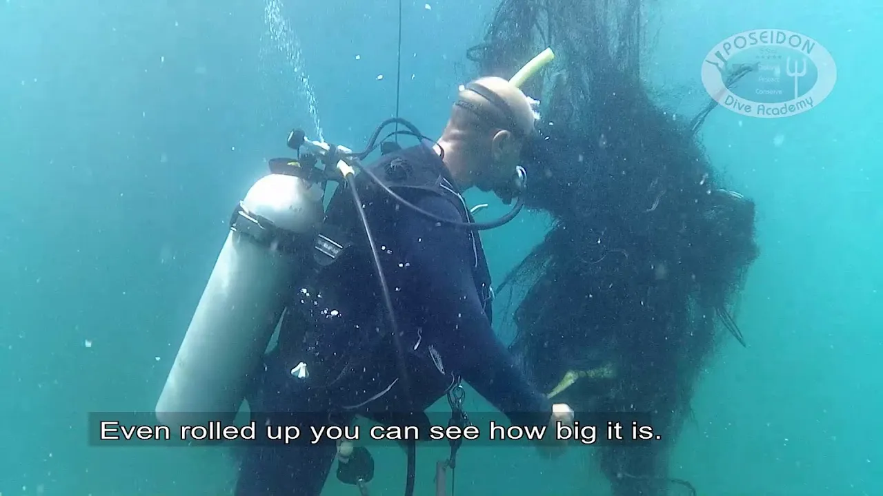 Removing Abandoned Fishing Net