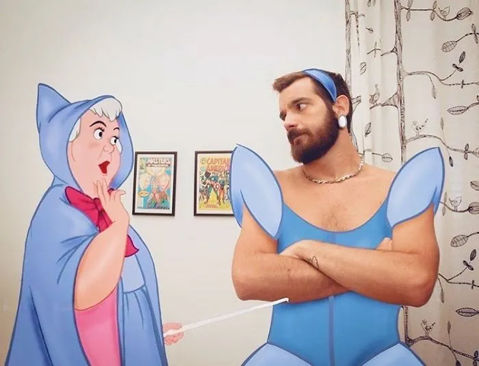 Este hombre se photoshopea pasándolo bien de aventuras con personajes Disney, y el resultado es tan adorable como divertido (30 fotos)